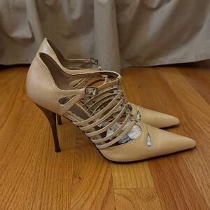 Vintage Bakers Strappy Tan Heels